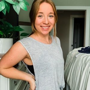 Free people thank with ruffle trim